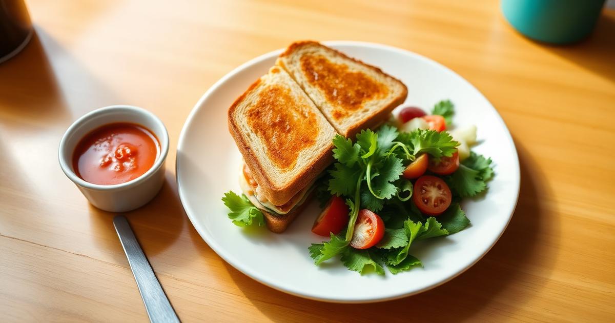 A lunch combo of a half sandwich, a cup of soup and a side salad.